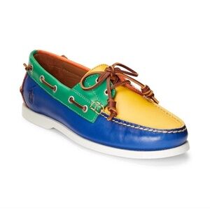 Polo Ralph Lauren Yellow, Green, and Blue Boat Shoes Merton-SO-BTS Colorblock